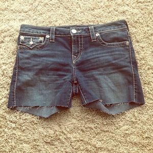 True Religion Mid Cutoff Jean Shorts